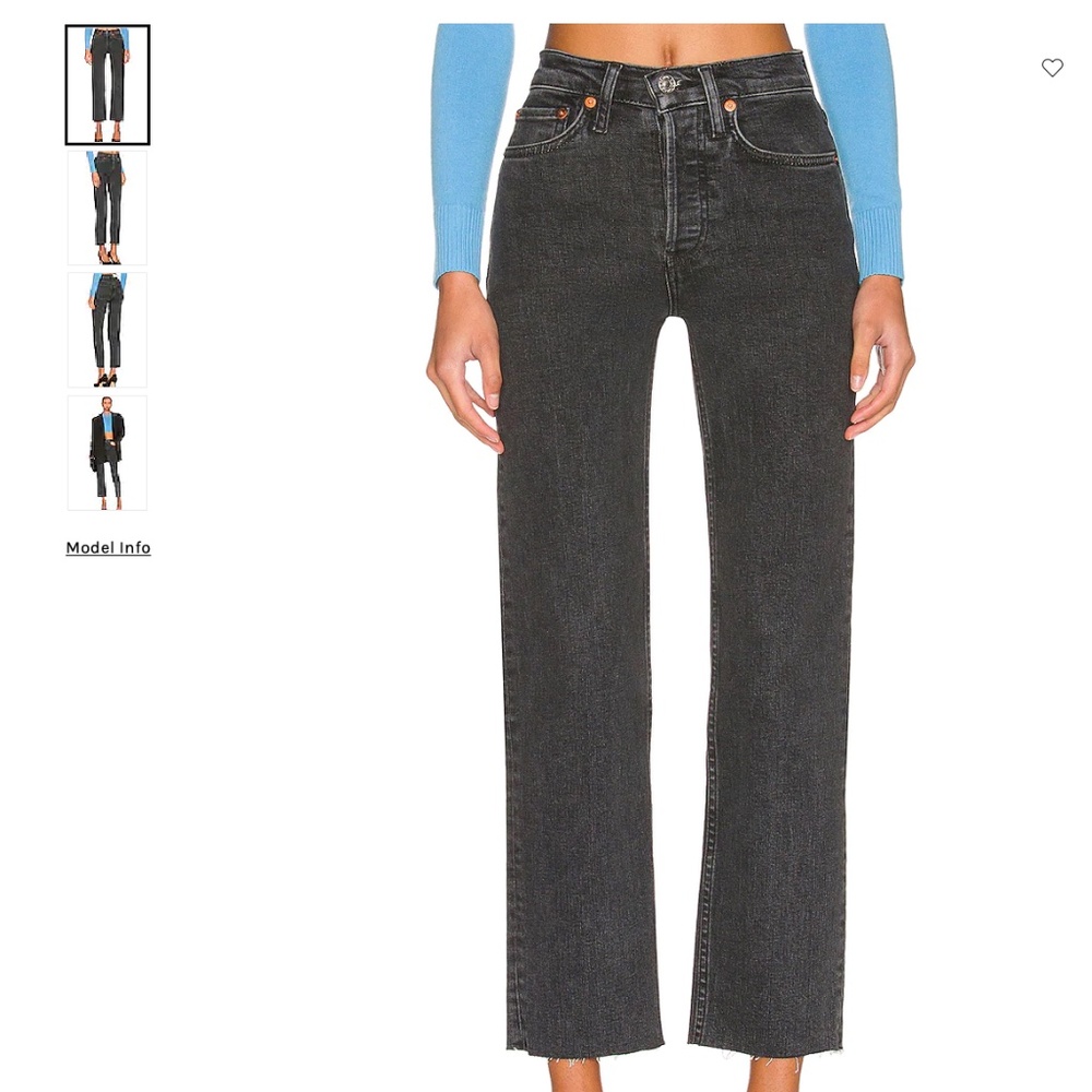 RE/DONE 70s Stove Pipe jeans in Stoned Noir